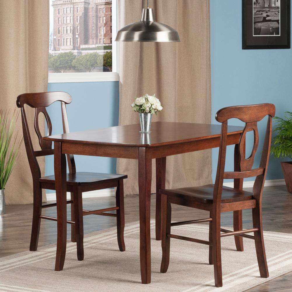 Inglewood 3-PC Set Dining Table w/ 2 Key Hole Back Chairs. Picture 3