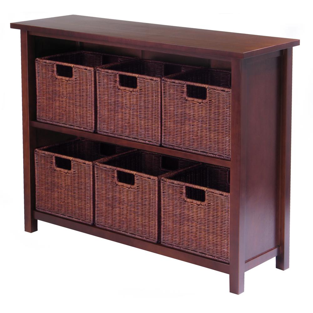 Milan 7pc Storage Shelf with Baskets; One Cabinet and 6  small Baskets; 3 cartons. Picture 1