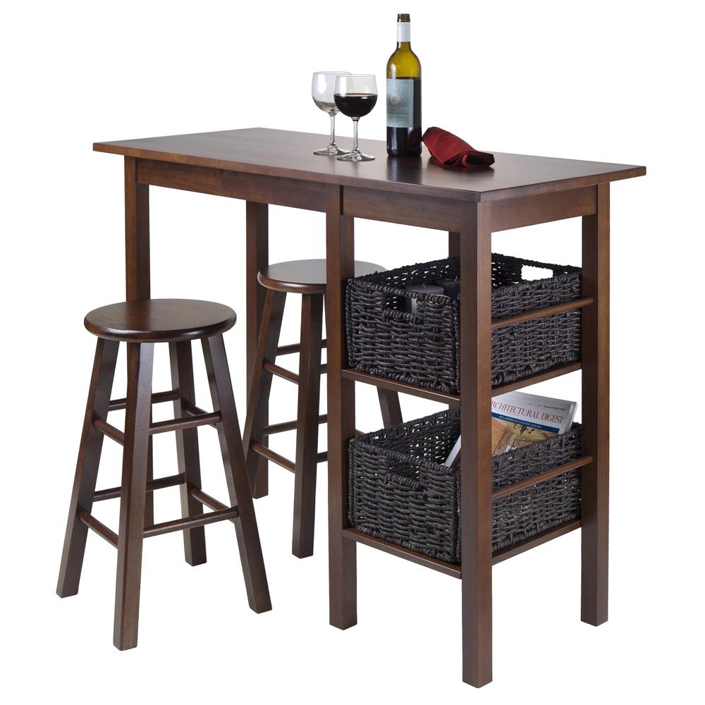 Egan 5pc Table with 2 - 24" Square Legs Stools and 2 Baskets. Picture 2