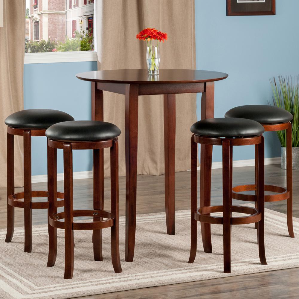Fiona Round 5pc High/Pub Table Set with PVC Stools. Picture 3