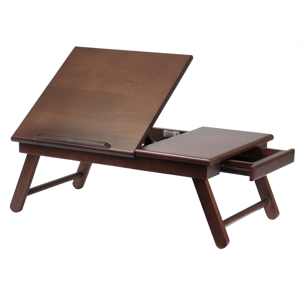 Alden Lap Desk, Flip Top with Drawer, Foldable Legs. Picture 2
