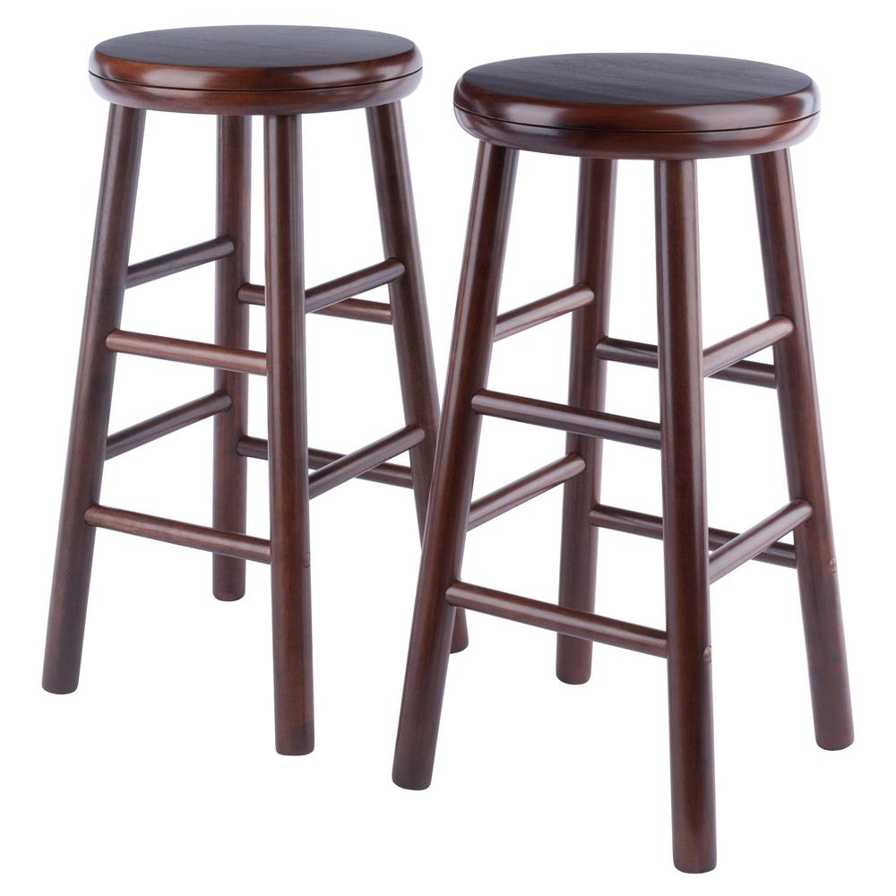 Shelby 2-Pc Swivel Seat Counter Stool Set, Walnut. Picture 2