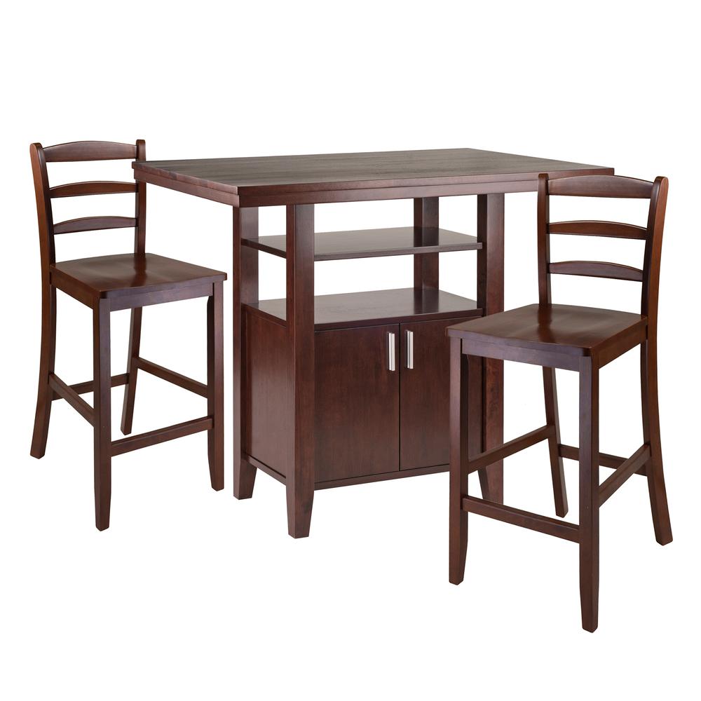 Albany 3-pc  Set High Table w/Ladder Back Counter Stools. The main picture.