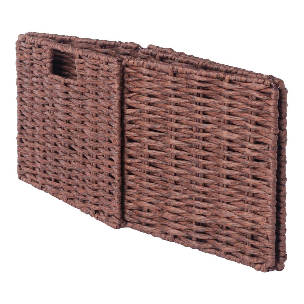 Tessa 3-Pc Woven Rope Basket Set, Foldable, Walnut. Picture 2