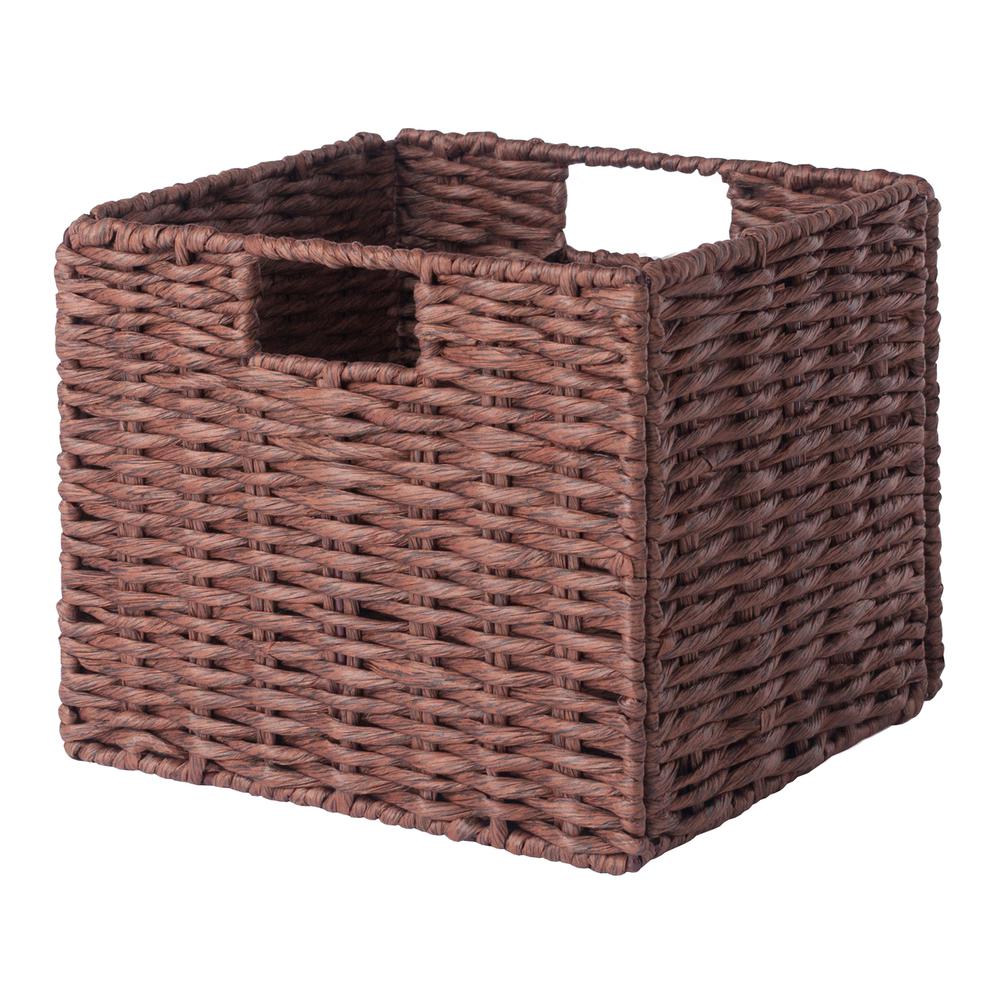 Tessa 3-Pc Woven Rope Basket Set, Foldable, Walnut. Picture 4