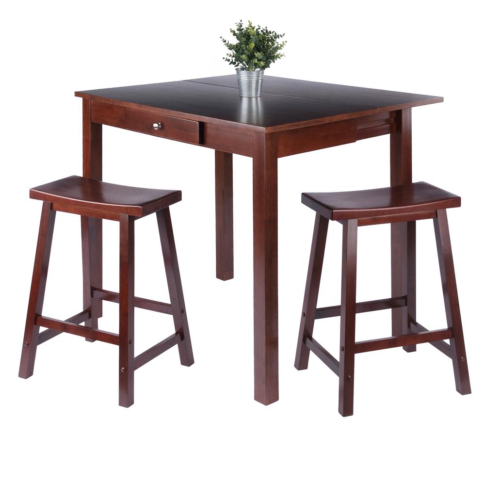 Perrone 3pc Set High Table with Saddle Seat Stools. Picture 2