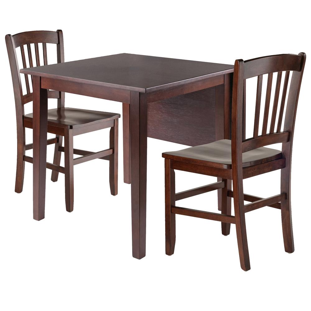 Perrone 3pc Drop Leaf Dining Table Set with Slat Back Chair. The main picture.