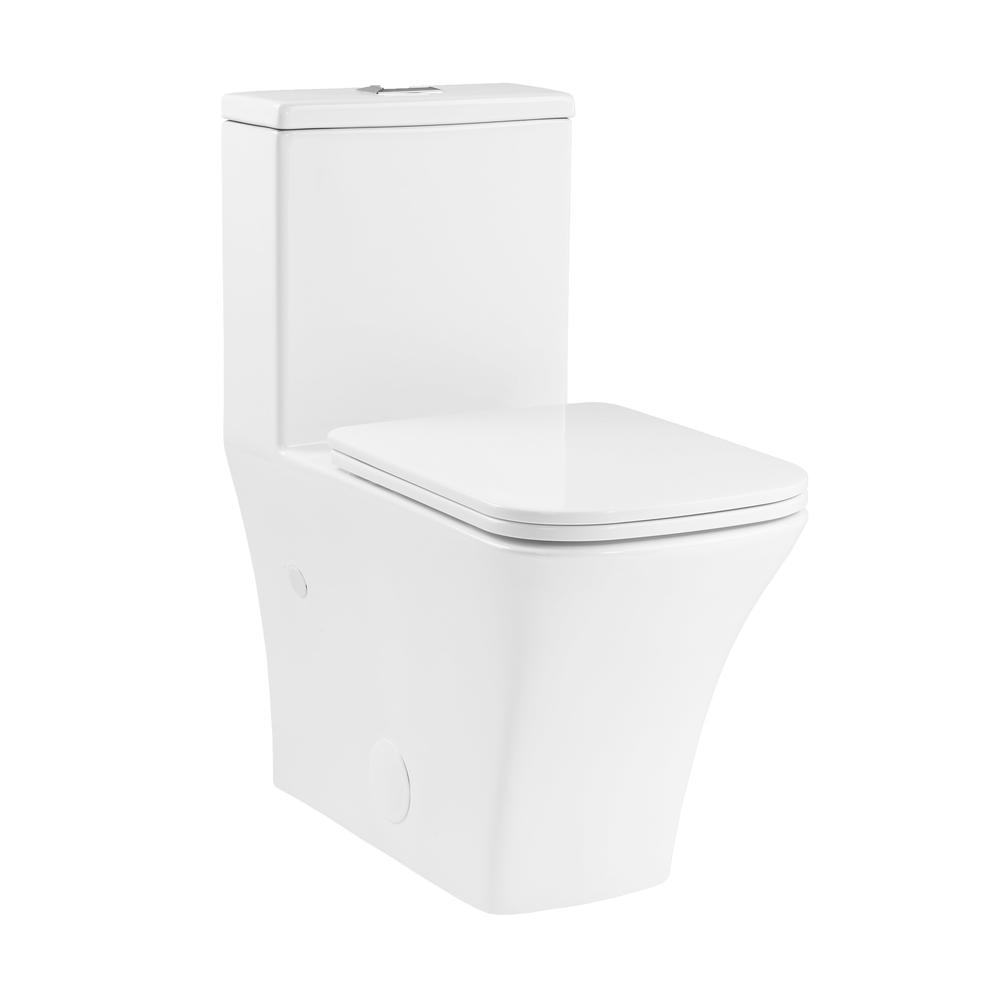 Eclair One-Piece Square Toilet Dual-Flush 0.8/1.28 gpf. Picture 1