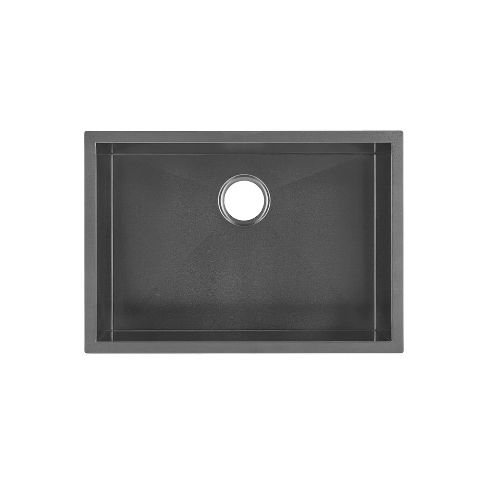 Tourner 26 x 18 Stainless Steel, Single Basin, Undermount Kitchen Sink, Black. Picture 2