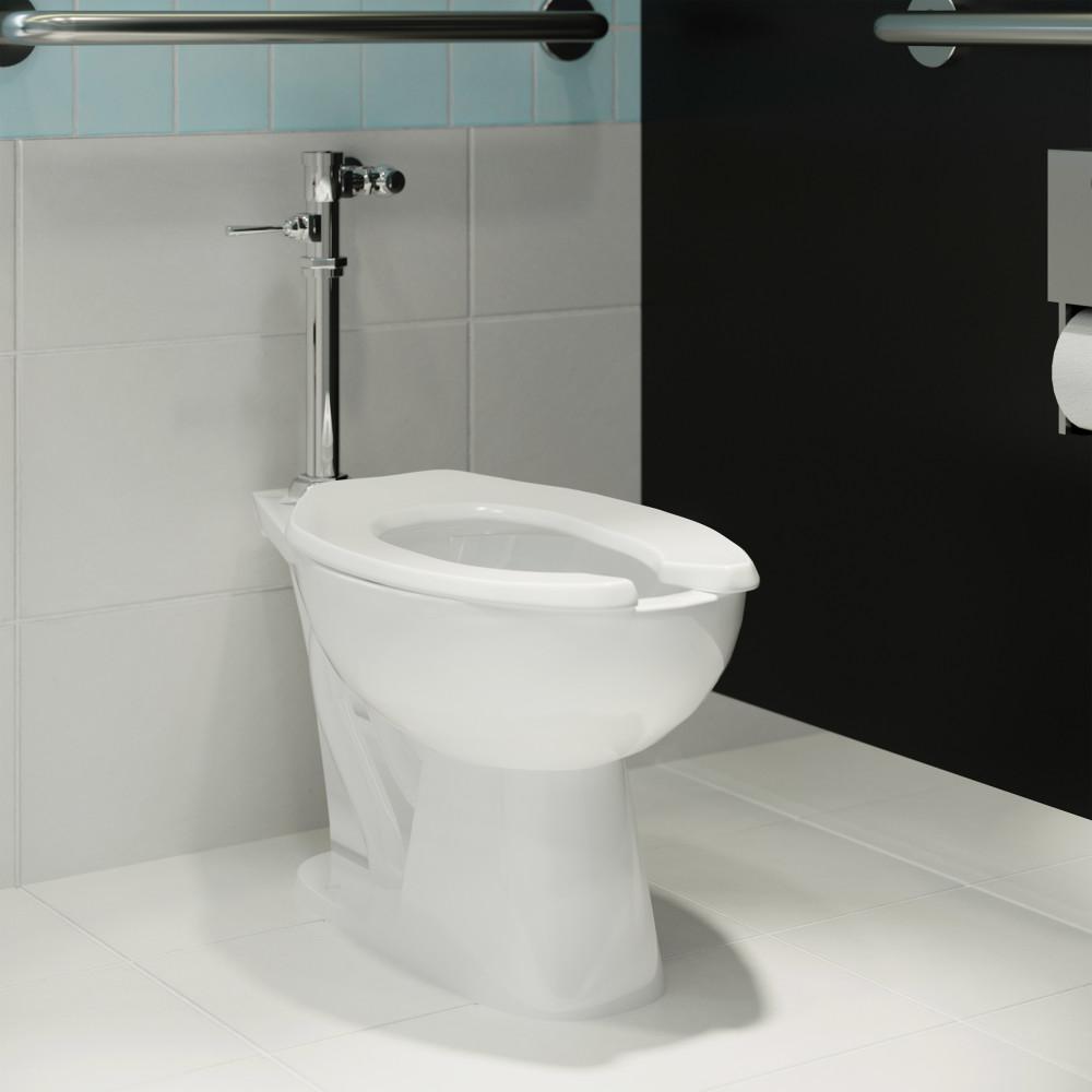Sirene Floor-Mounted Commercial Elongated Top Flush Spud Flushometer Toilet Bowl. Picture 2