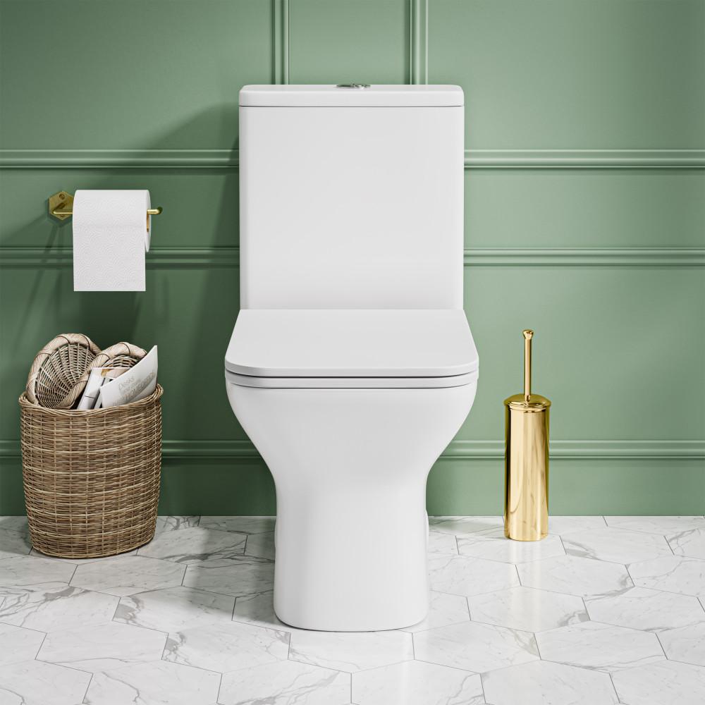 Carre One Piece Square Toilet Dual Flush 1.1/1.6 gpf in Matte White. Picture 2