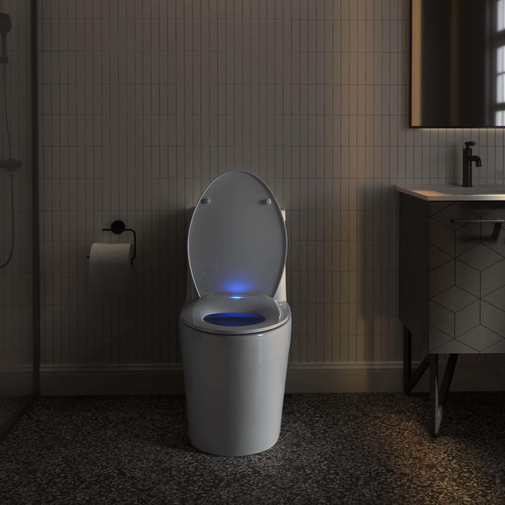 Lumiere Elongated Quick-Release Toilet Seat with Night Light. Picture 2