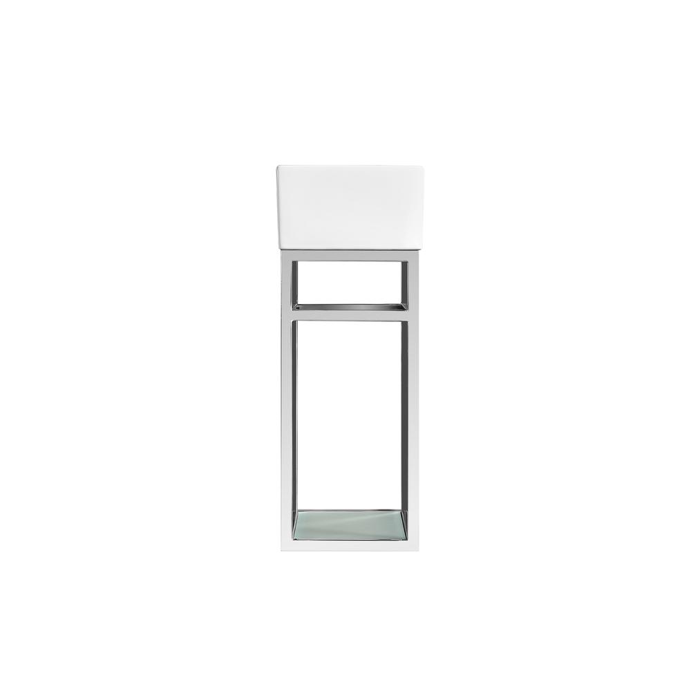 Pierre 19.5 Single, Open Shelf, Chrome Metal Frame Bathroom Vanity. Picture 4