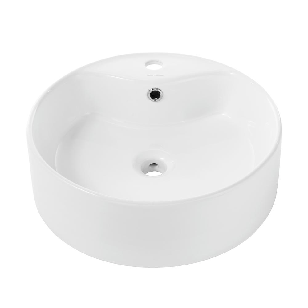 Monaco Round Vessel Sink with Faucet Mount. Picture 1