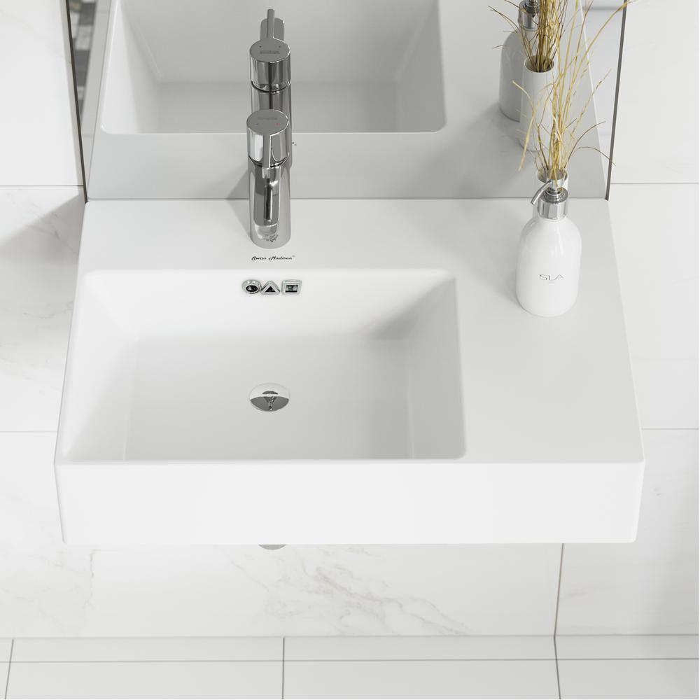 St. Tropez 24 x 18 Ceramic Wall Hung Sink with Left Side Faucet Mount. Picture 18