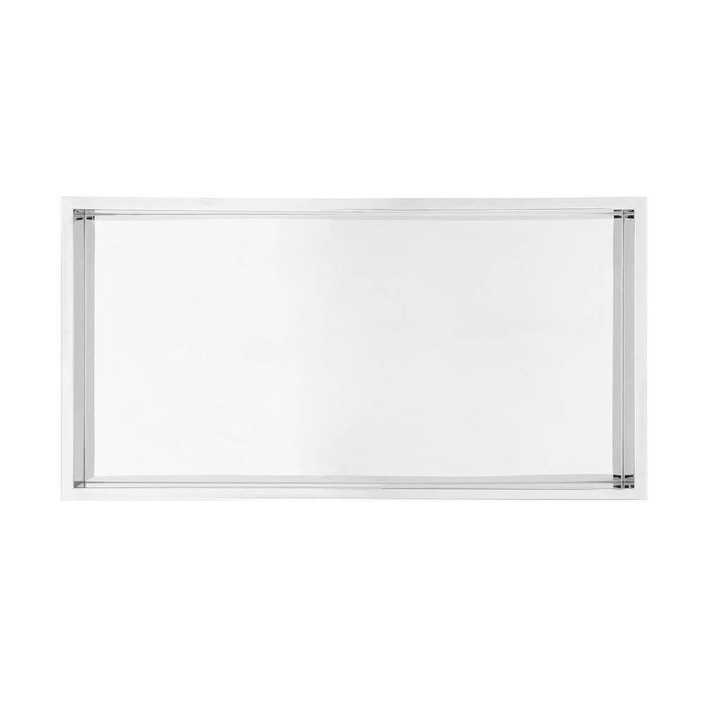 Voltaire 12" x 24" Stainless Steel Single Shelf Wall Niche in Polished Chrome. Picture 1