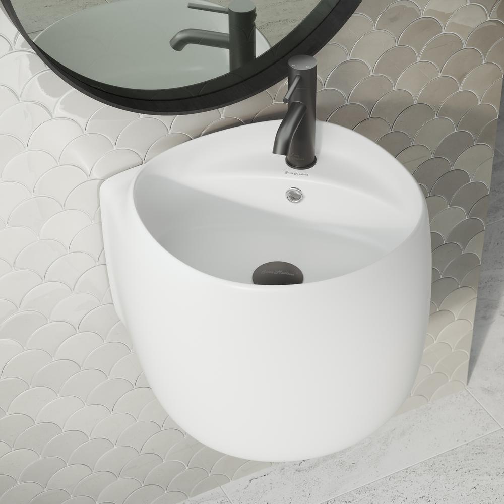 Ivy Wall-Mount Sink in Matte White. Picture 18