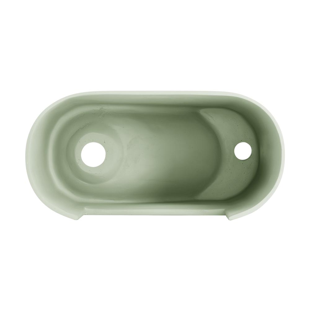 Terre 17.5" Right Side Faucet Wall-Mount Bathroom Sink in Palm Green. Picture 8