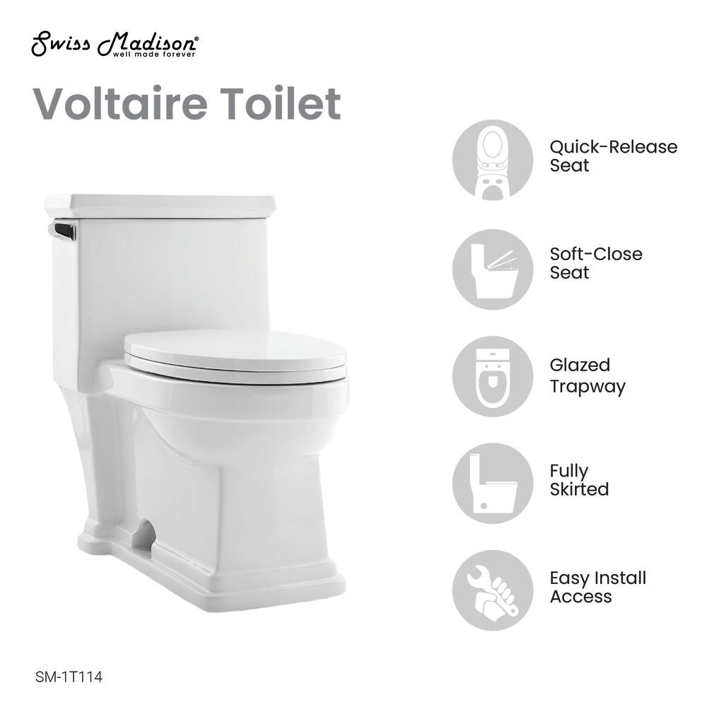 Voltaire One-Piece Elongated Toilet Side Flush 1.28 gpf. Picture 3