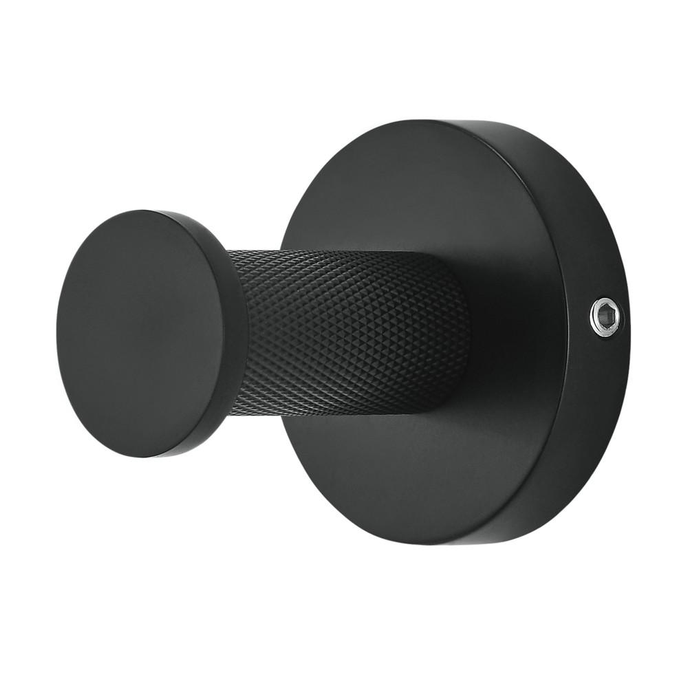 Avallon Stainless Steel Bathroom Robe Hook in Matte Black. Picture 3