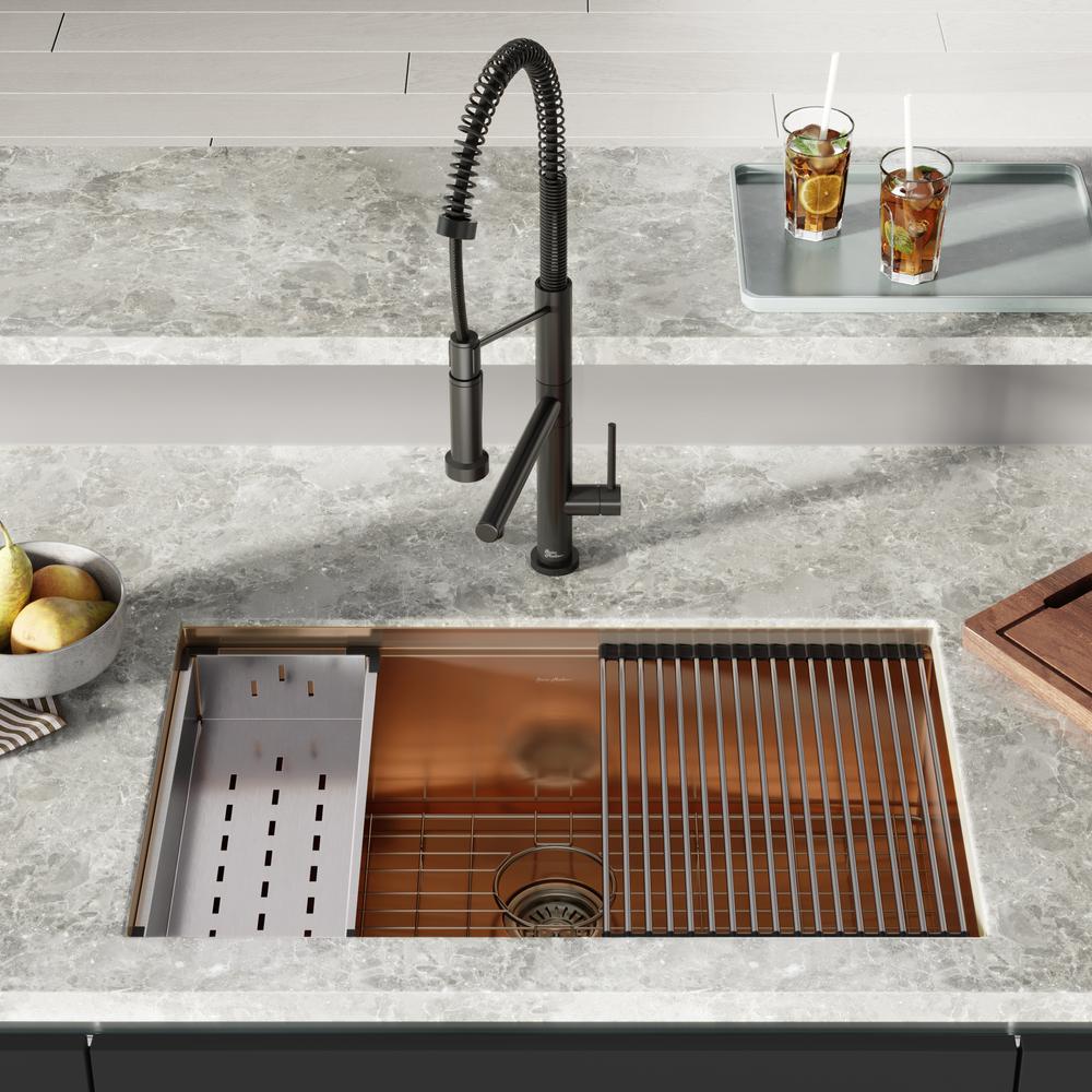 Stainless Steel, Single Basin, Undermount Kitchen Workstation Sink. Picture 23