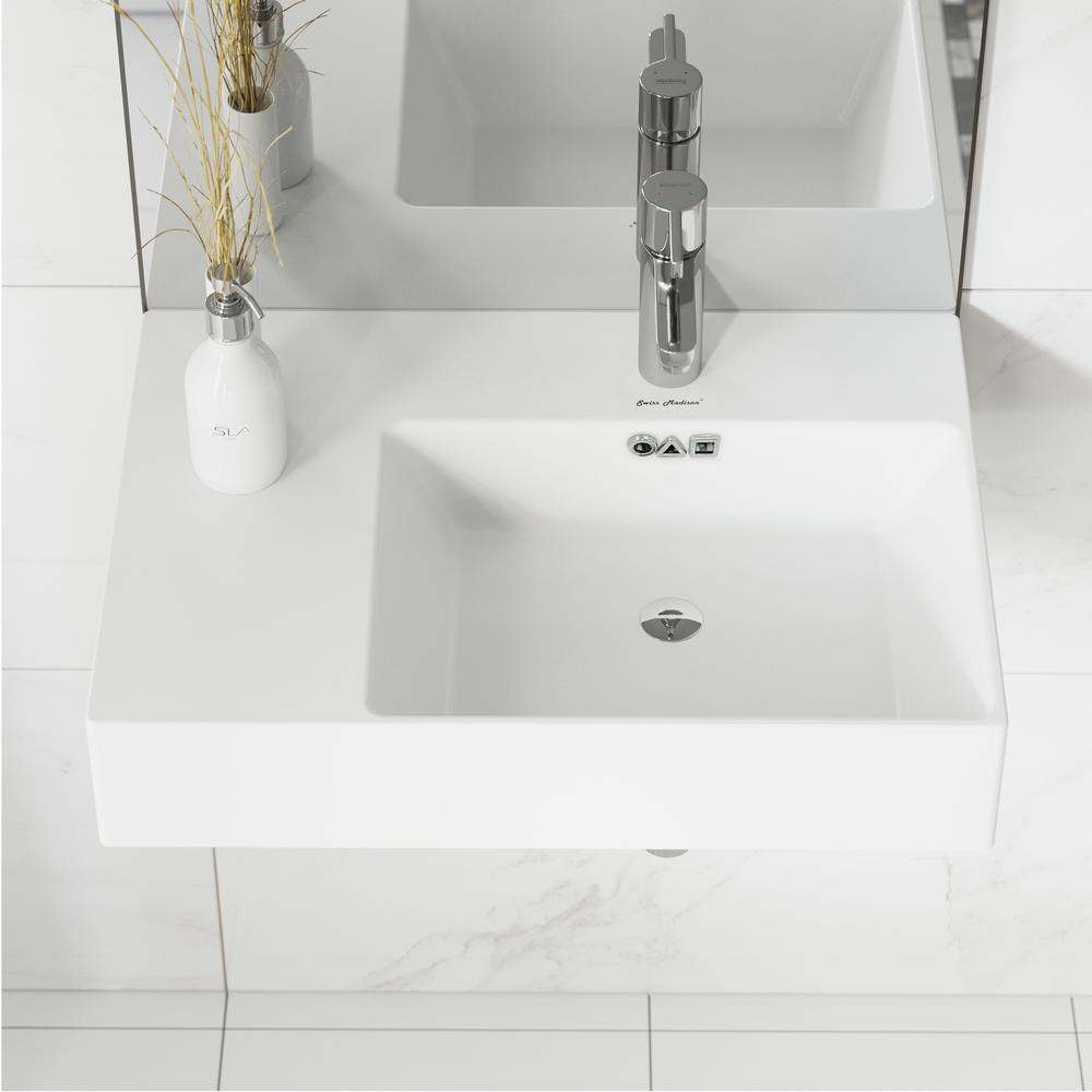 St. Tropez 24 x 18 Ceramic Wall Hung Sink with Right Side Faucet Mount. Picture 19