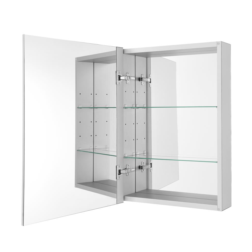 Cache 20 in. x 30 in. Mirrored Aluminum Medicine Cabinet. Picture 1