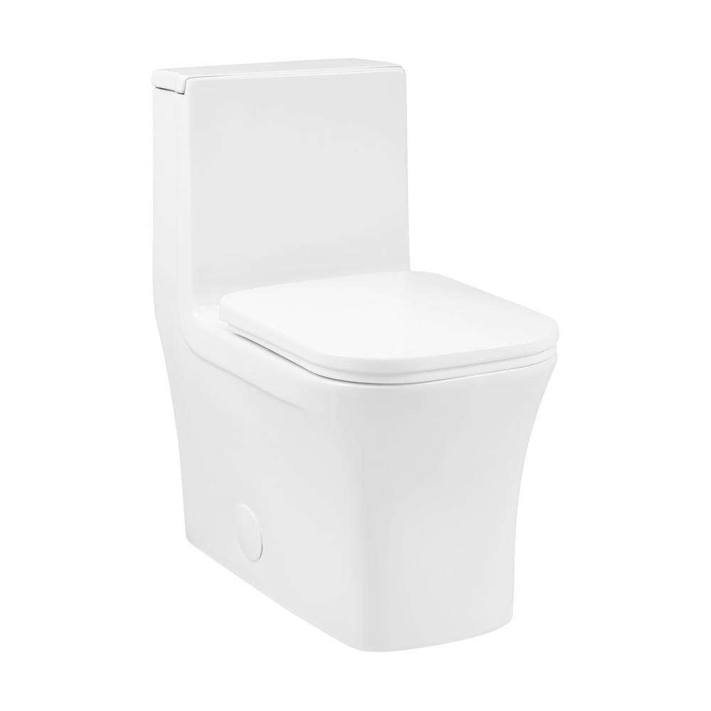 Concorde One Piece Square Right Side Flush Handle Toilet 1.28 gpf. Picture 1