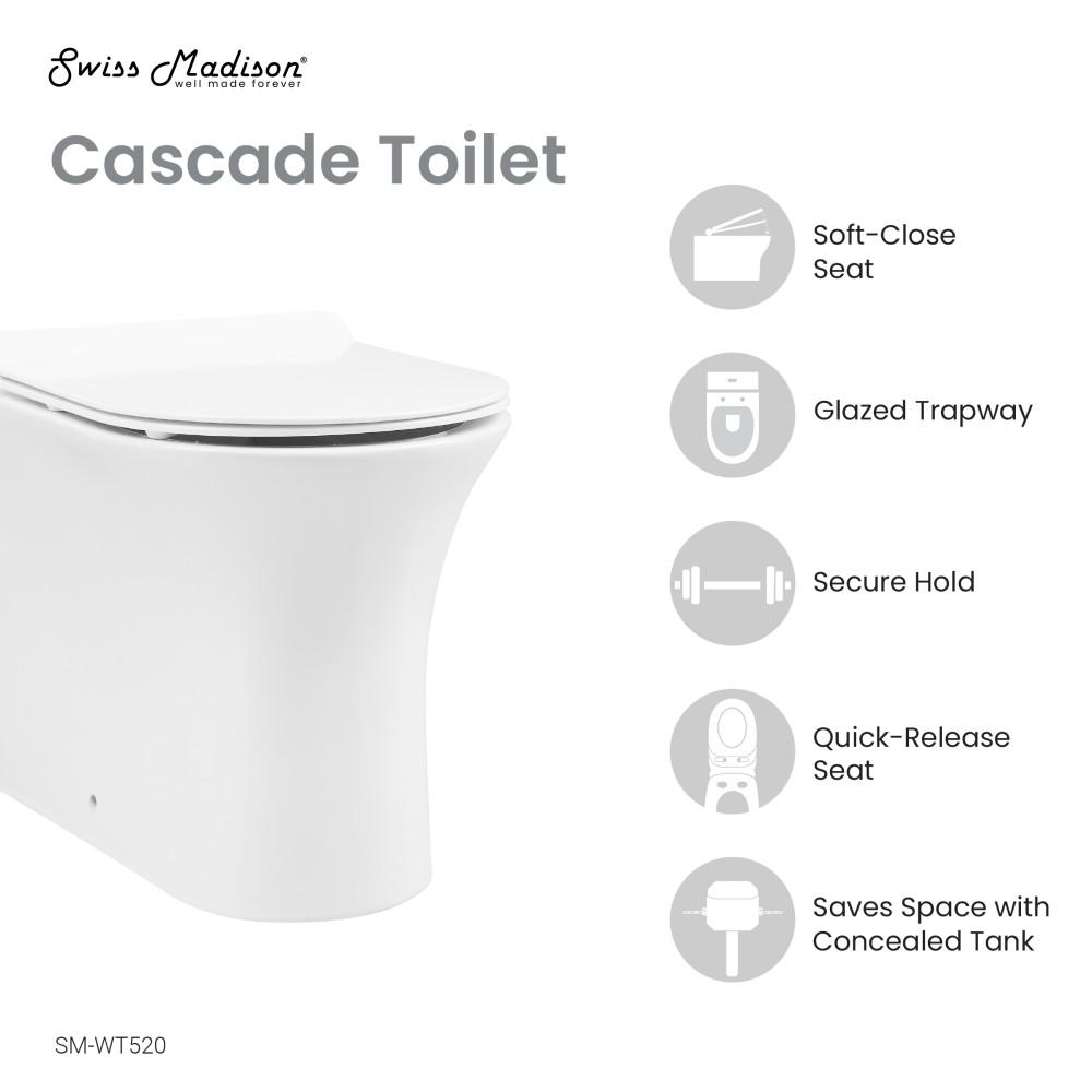 Cascade Back-to-Wall Elongated Toilet Bowl. Picture 4