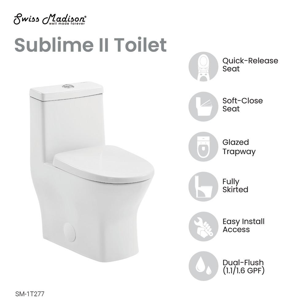 Sublime II One-Piece Round Toilet, 10" Rough-In 1.1/1.6 gpf. Picture 4