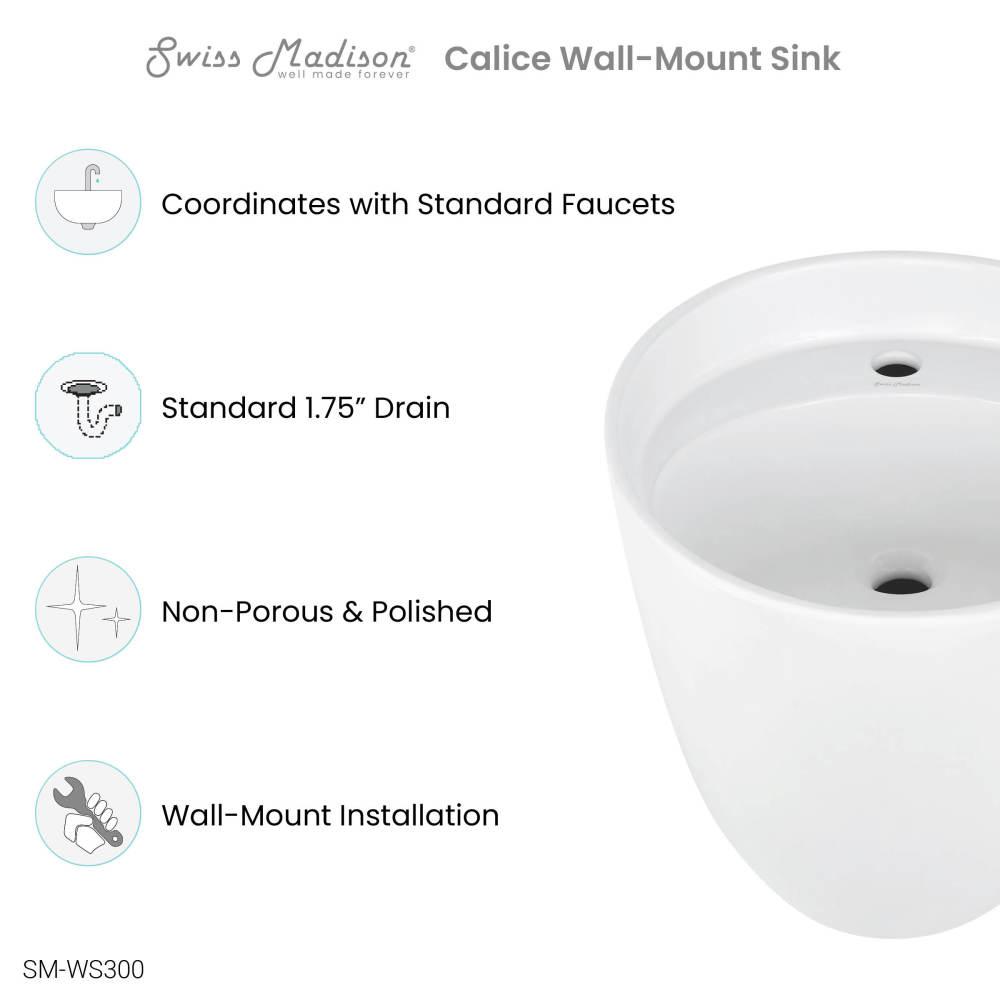 Calice 18" Wall-Mount Bathroom Sink. Picture 4