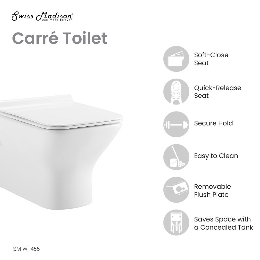 Carre Wall-Hung Elongated Toilet Bowl. Picture 4