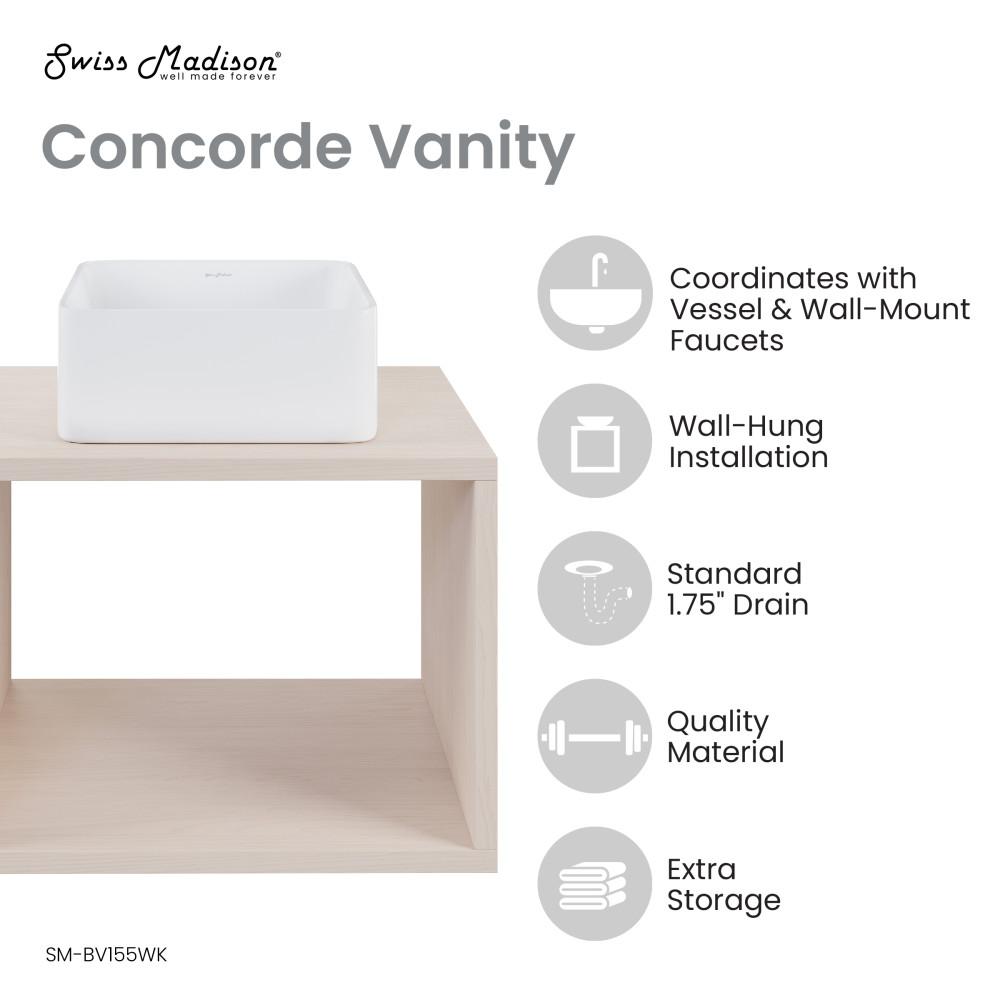 Concorde 24'' Wall-Hung Vanity In White Oak. Picture 4
