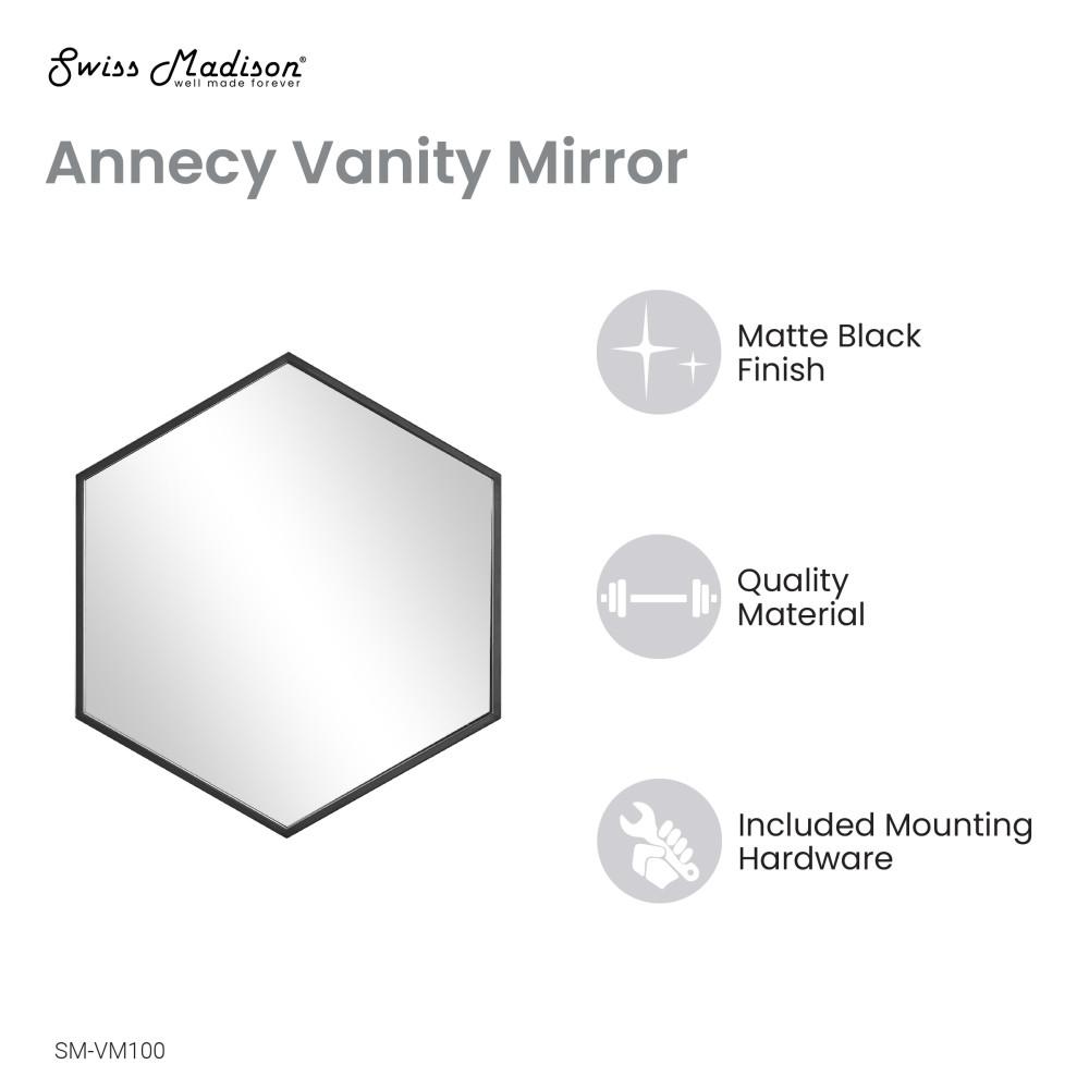 Annecy 39" Vanity Mirror in Phantom Black. Picture 4