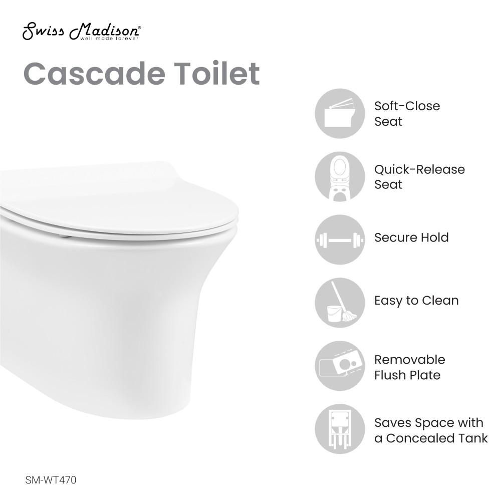 Cascade Wall-Hung Elongated Toilet Bowl. Picture 4