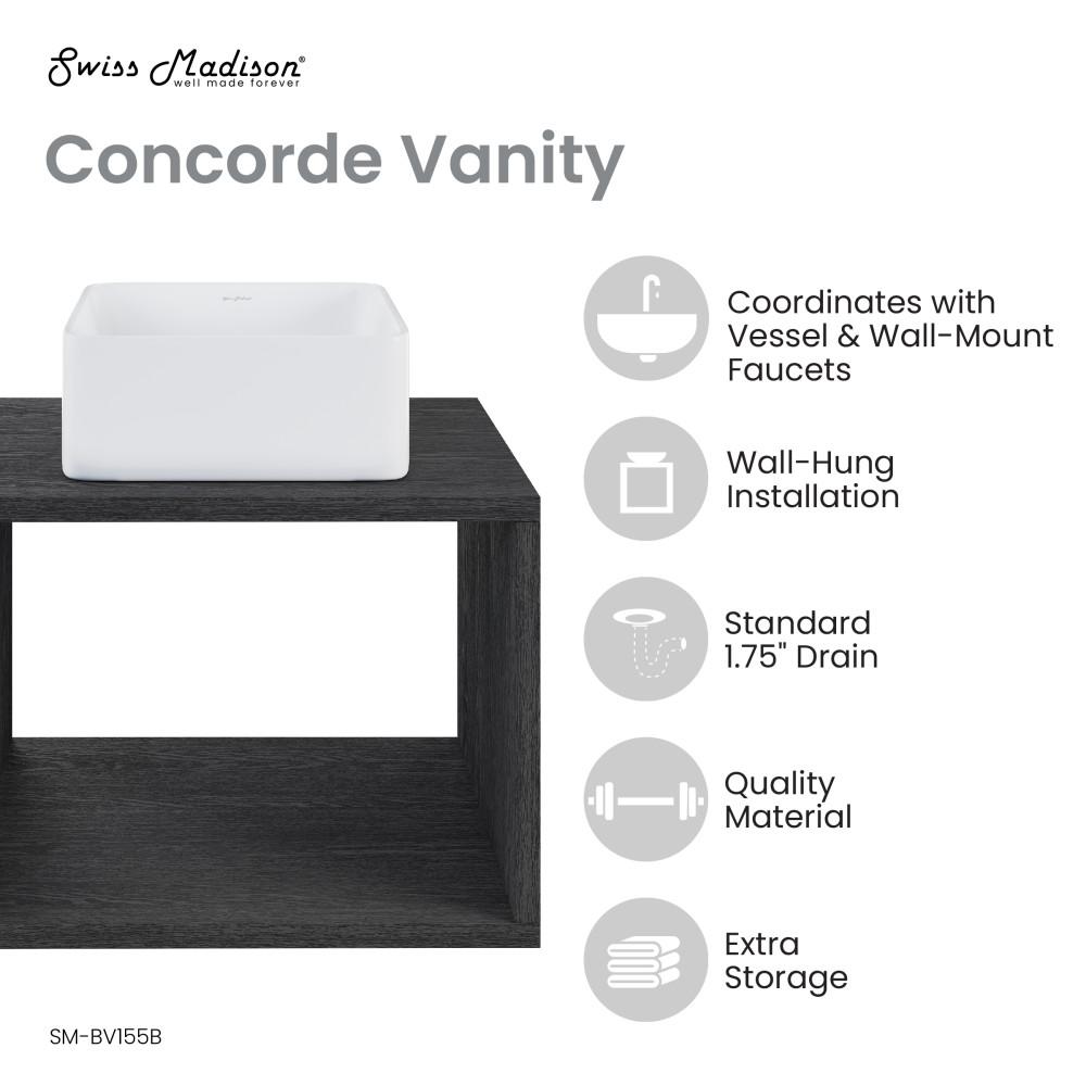 Concorde 24'' Wall-Hung Vanity In Black. Picture 4