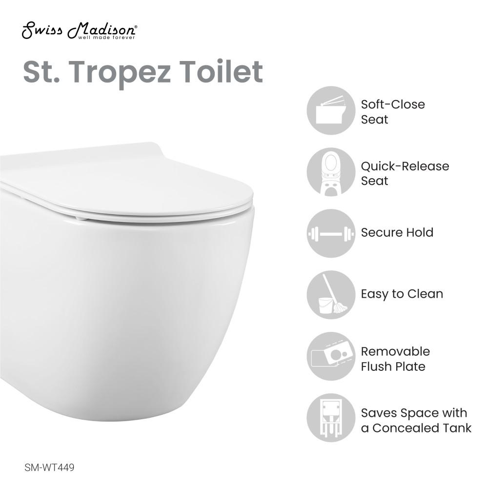 St. Tropez Wall-Hung Elongated Toilet Bowl. Picture 4