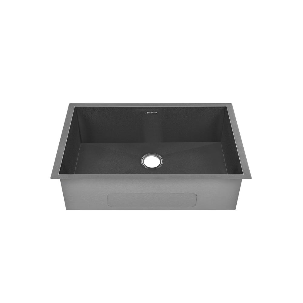 Tourner 26 x 18 Stainless Steel, Single Basin, Undermount Kitchen Sink, Black. Picture 1