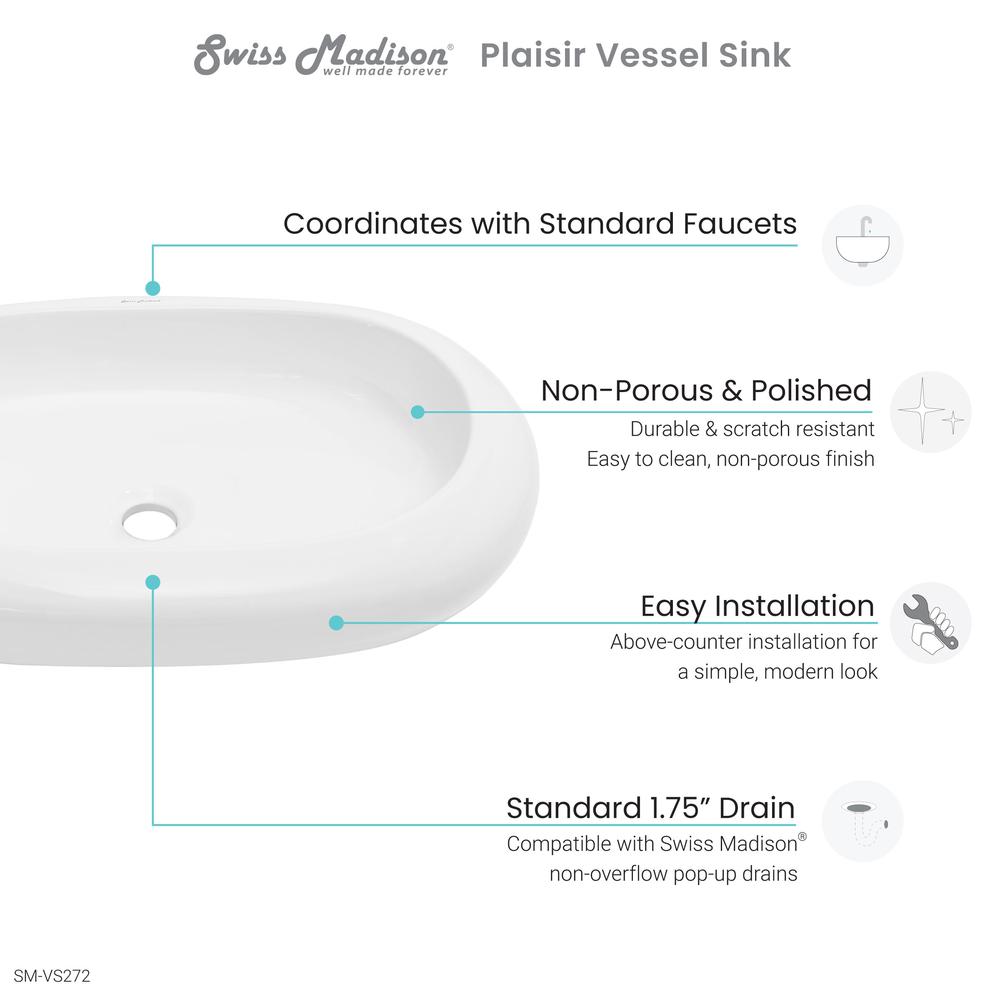 Plaisir Round Rectangle Vessel Sink. Picture 7