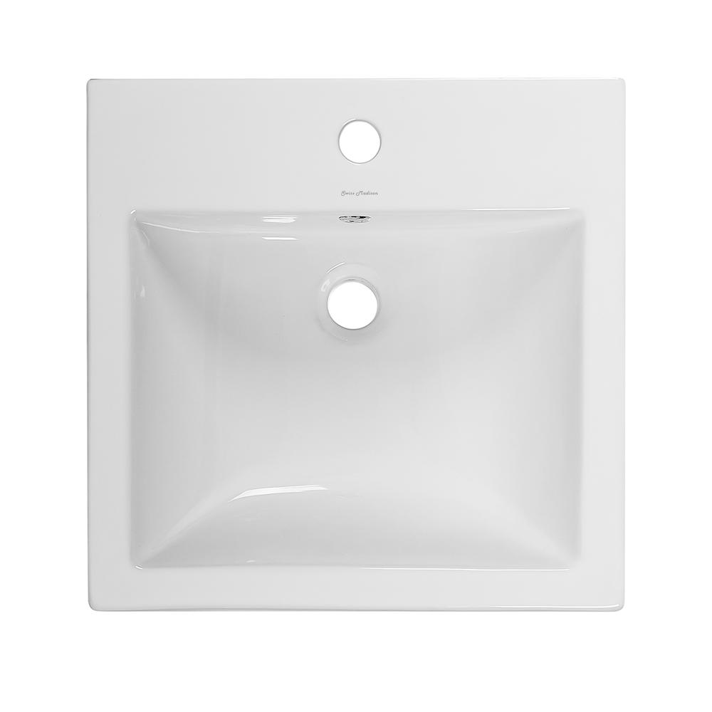 Voltaire 18 Square Ceramic Wall Mount Sink. Picture 4