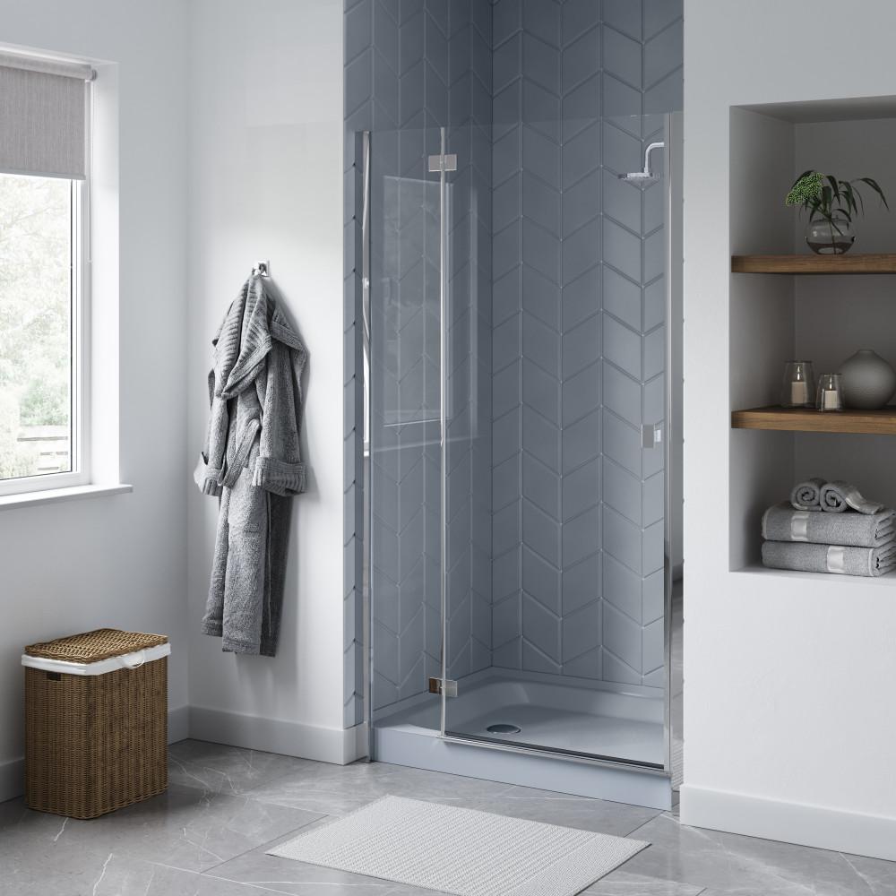 Voltaire 48" x 36" Single-Threshold, Left-Hand Drain, Shower Base in Grey. Picture 2