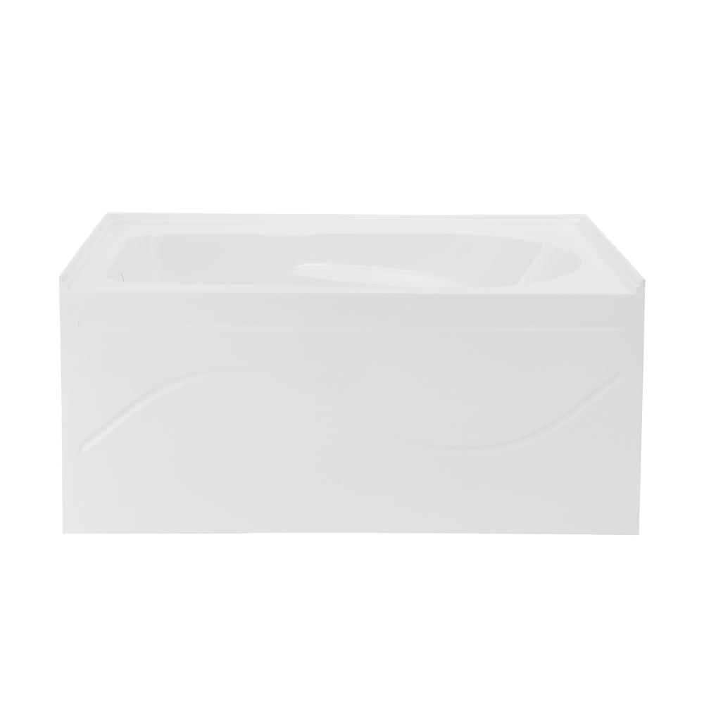Ivy 54'' x 30" Bathtub with Apron Left Hand Drain in White. Picture 1