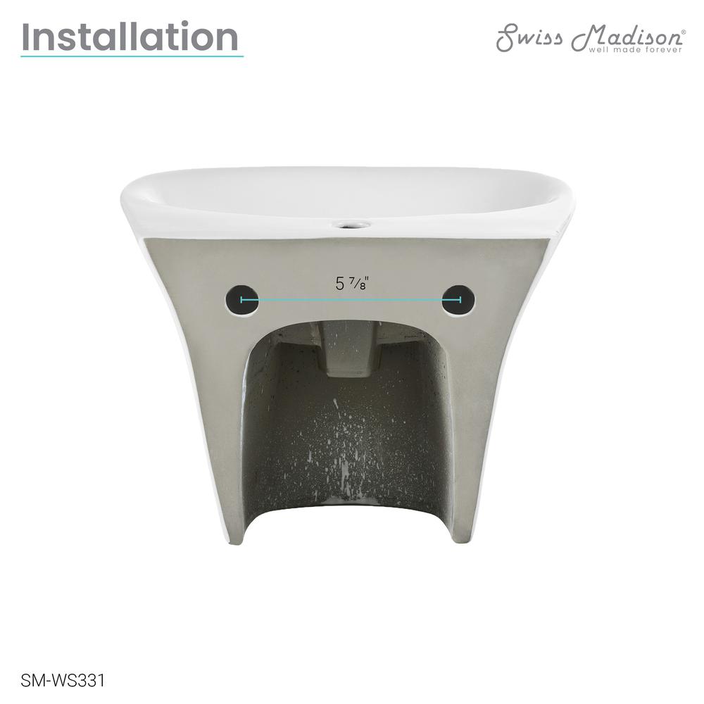 Ivy 19" ﻿Wall-Mount Bathroom Sink. Picture 15