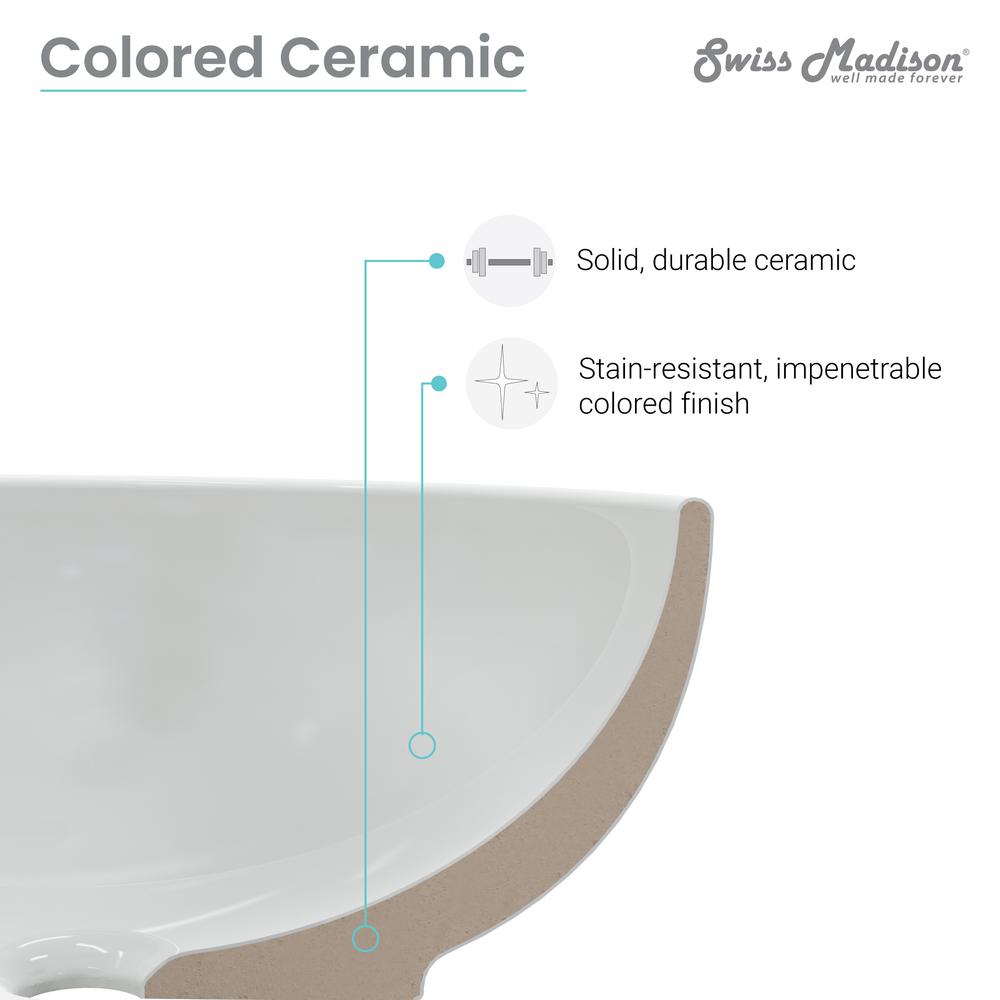Classe 16 Ceramic Sink in Shiny White. Picture 10