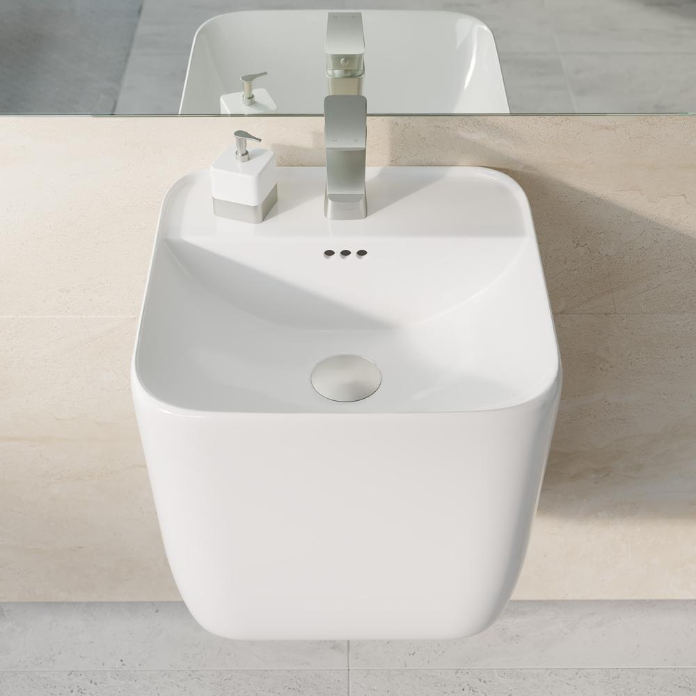 Carré 17.5" Wall-Mount Bathroom Sink. Picture 18