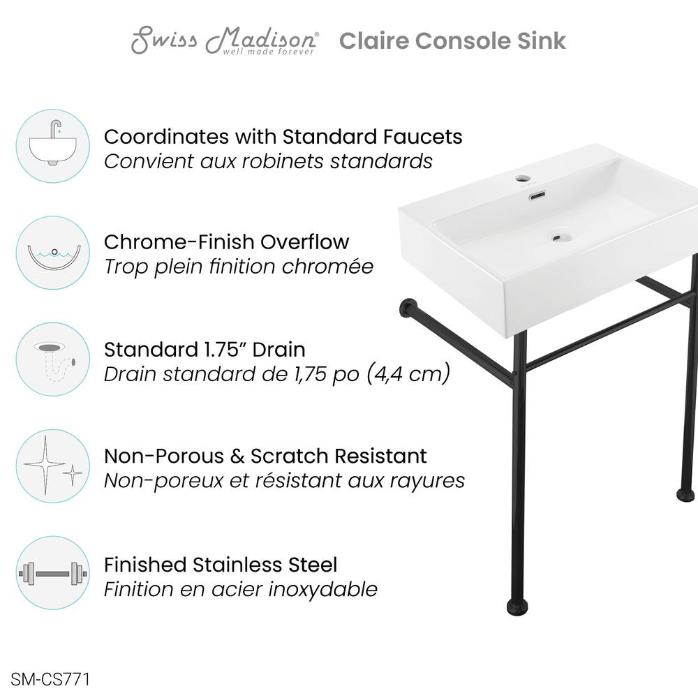 Claire 24 Console Sink. Picture 7