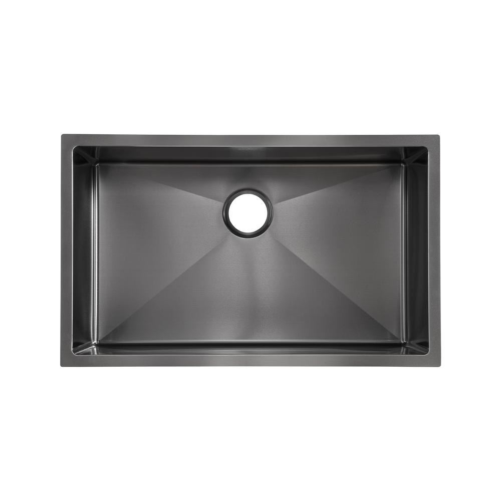 Rivage 30 x 18 Stainless Steel, Single Basin, Undermount Kitchen Sink,Black. Picture 2
