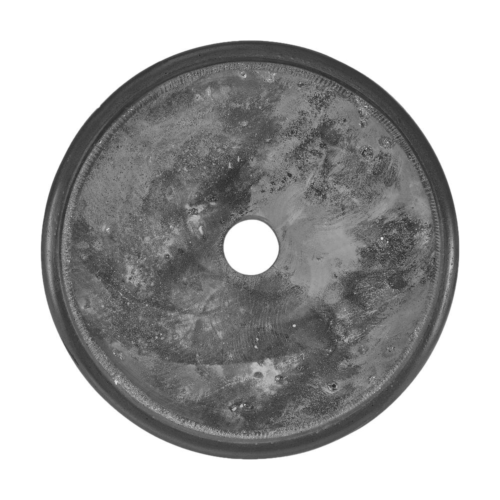 Lisse 14.5” Round Concrete Vessel Bathroom Sink in Dark Grey. Picture 2