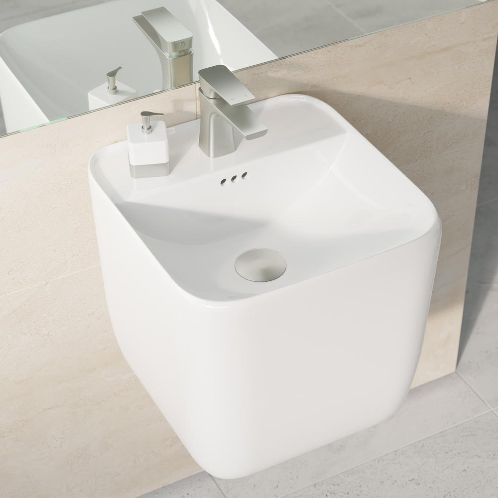 Carré 17.5" Wall-Mount Bathroom Sink. Picture 17