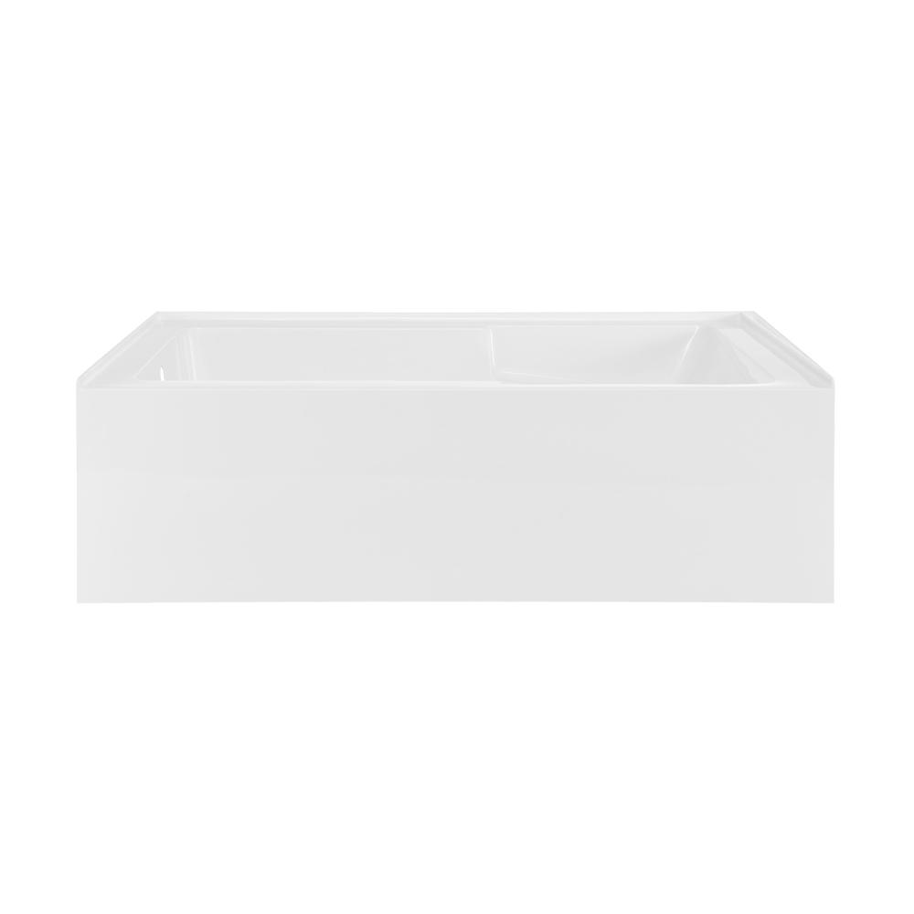 Voltaire 72" x 36" Left-Hand Drain Alcove Bathtub with Apron and Armrest. Picture 1